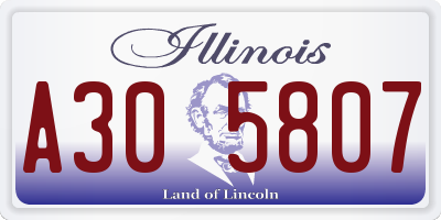 IL license plate A305807