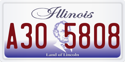IL license plate A305808