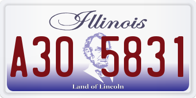 IL license plate A305831