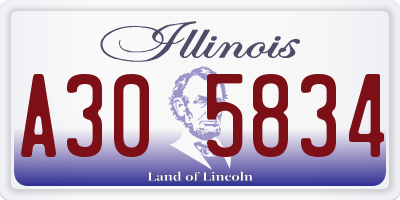 IL license plate A305834
