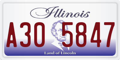 IL license plate A305847