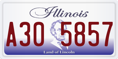 IL license plate A305857