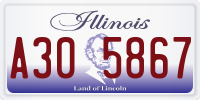 IL license plate A305867
