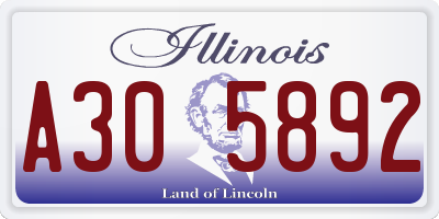 IL license plate A305892