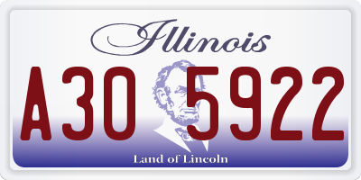 IL license plate A305922