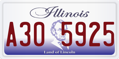 IL license plate A305925