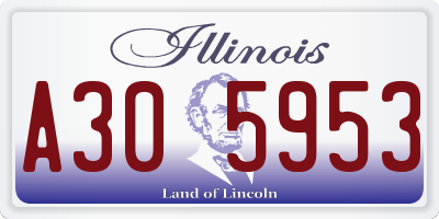 IL license plate A305953