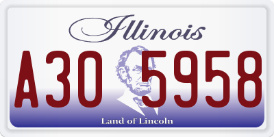 IL license plate A305958