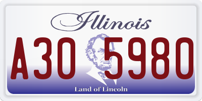 IL license plate A305980
