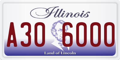 IL license plate A306000