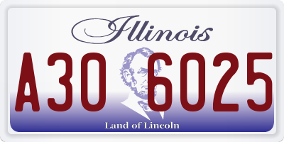 IL license plate A306025