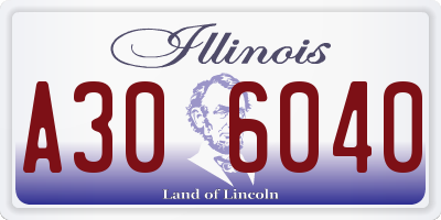 IL license plate A306040