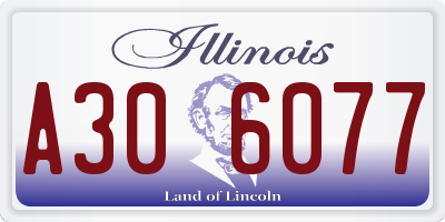 IL license plate A306077