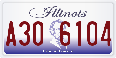 IL license plate A306104