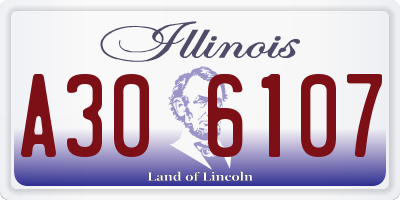 IL license plate A306107