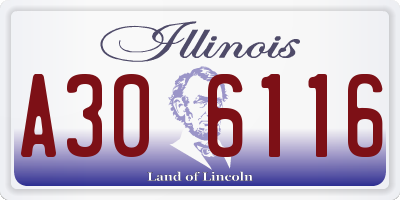 IL license plate A306116