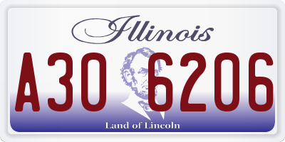 IL license plate A306206