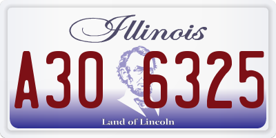 IL license plate A306325