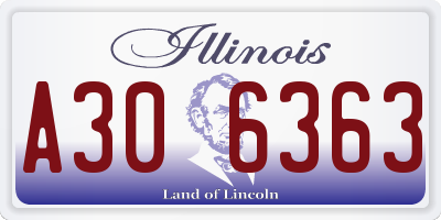IL license plate A306363