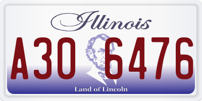 IL license plate A306476