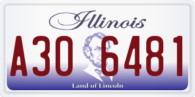 IL license plate A306481