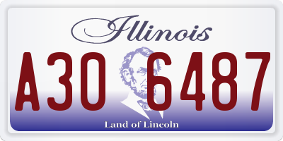 IL license plate A306487