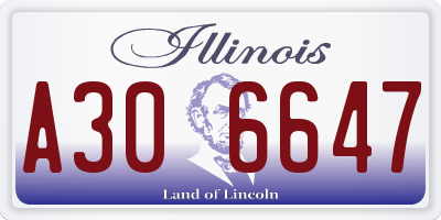 IL license plate A306647