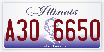 IL license plate A306650