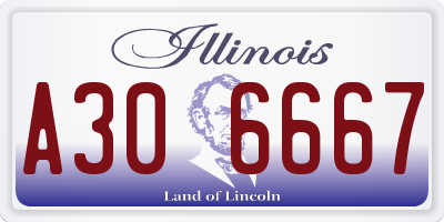 IL license plate A306667