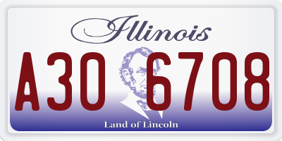 IL license plate A306708