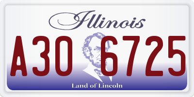 IL license plate A306725