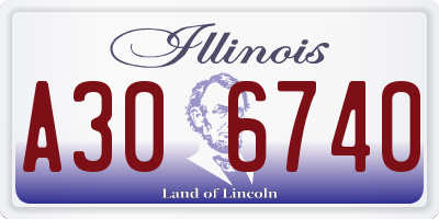 IL license plate A306740