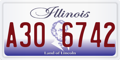 IL license plate A306742