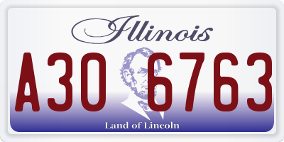 IL license plate A306763