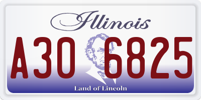 IL license plate A306825