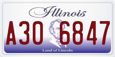 IL license plate A306847