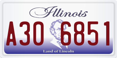 IL license plate A306851