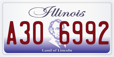 IL license plate A306992