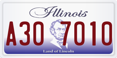 IL license plate A307010