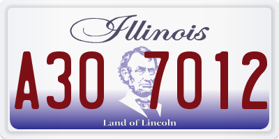 IL license plate A307012