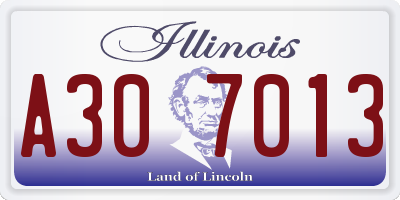IL license plate A307013