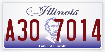 IL license plate A307014