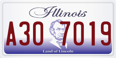 IL license plate A307019