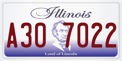IL license plate A307022