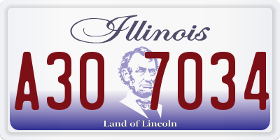 IL license plate A307034