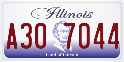 IL license plate A307044