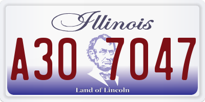 IL license plate A307047