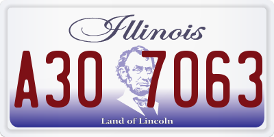 IL license plate A307063