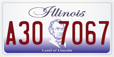IL license plate A307067