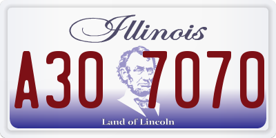 IL license plate A307070
